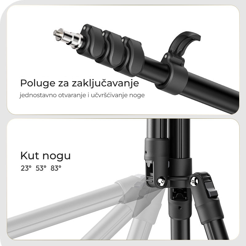 Ulanzi T270 světelný stojan 2,7 m – Pákové zámky a tři úhly nohou