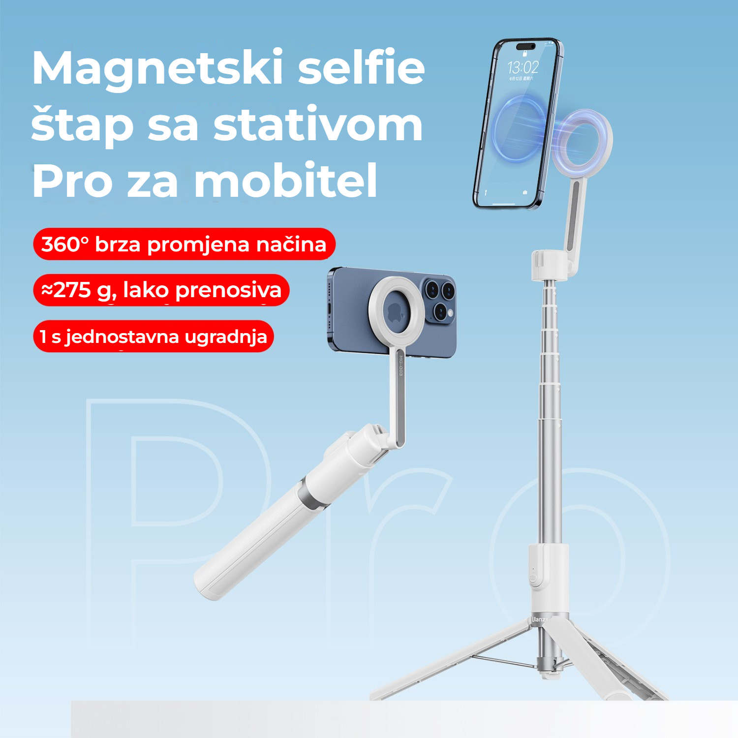 Ulanzi MG-003 Pro V3 bílý – Držák MagSafe otočný o 360°