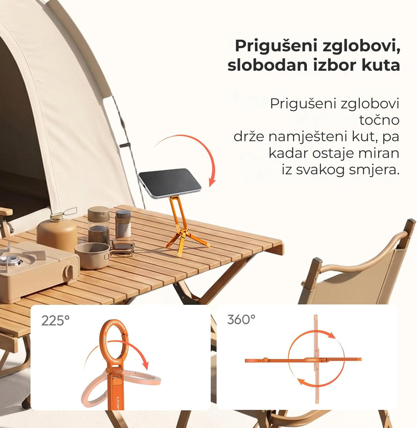 Ulanzi MA30S magnetický ministativ – Tlumené klouby, jistý úhel