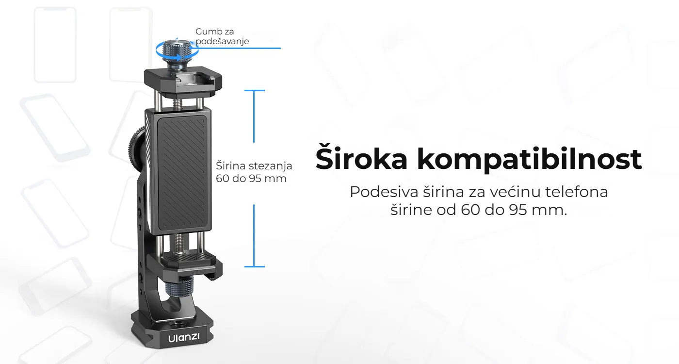 Ulanzi MA53 držák telefonu s kulovou hlavou – Telefony šířky 60–95 mm