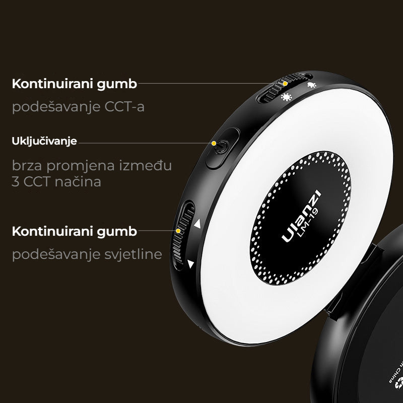 Ulanzi LM19 MagSafe světlo černé – Ovládání dvěma kolečky a vypínačem
