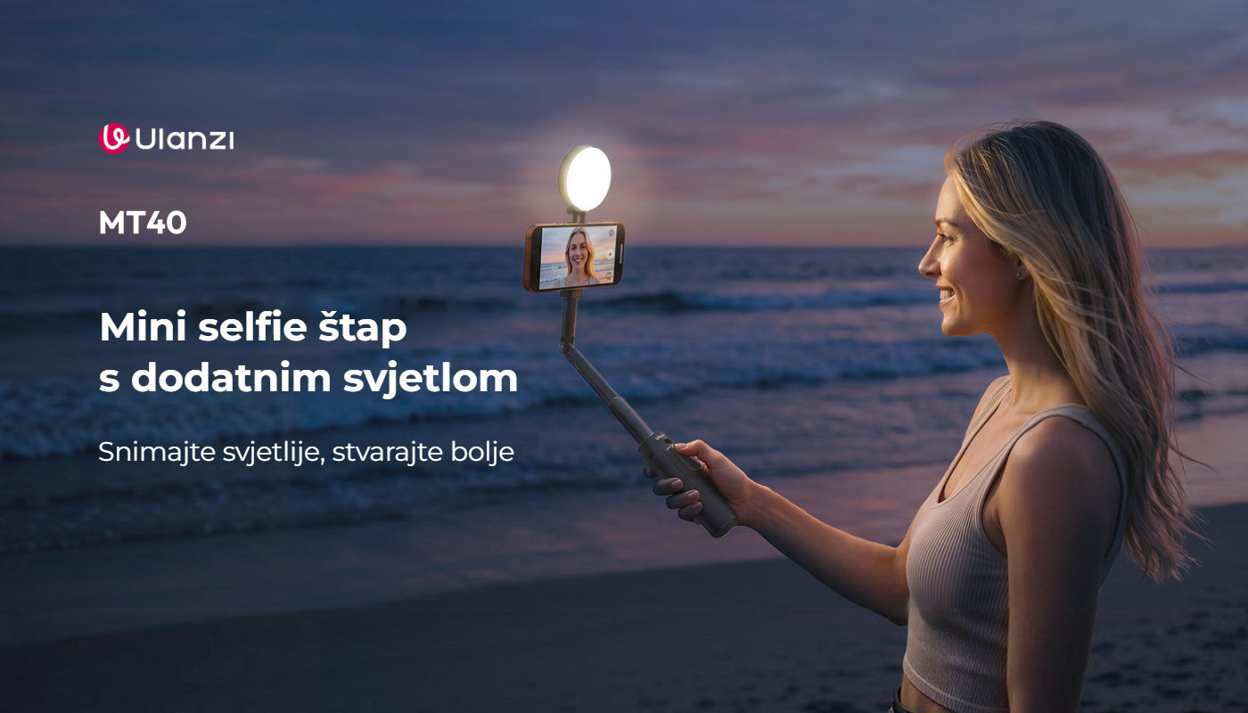 Ulanzi MT40 mini selfie tyč s přisvětlením