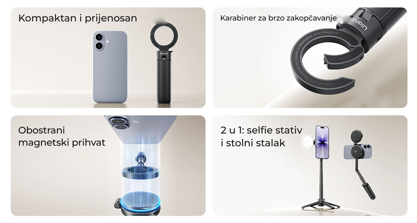 Ulanzi MT71 magnetická selfie tyč – Přehled hlavních vlastností