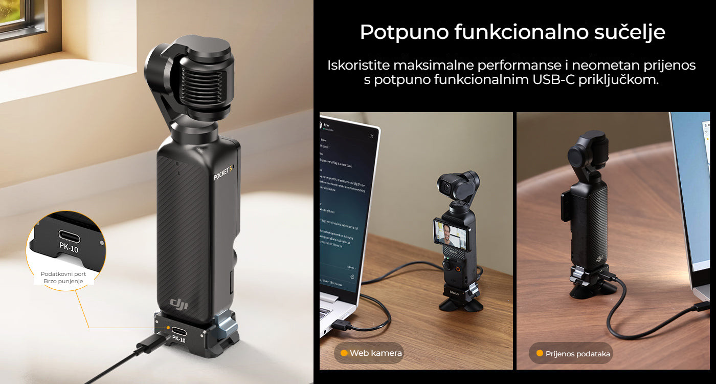 Ulanzi PK-10 pro DJI Osmo Pocket 3 – Plnohodnotné rozhraní USB-C