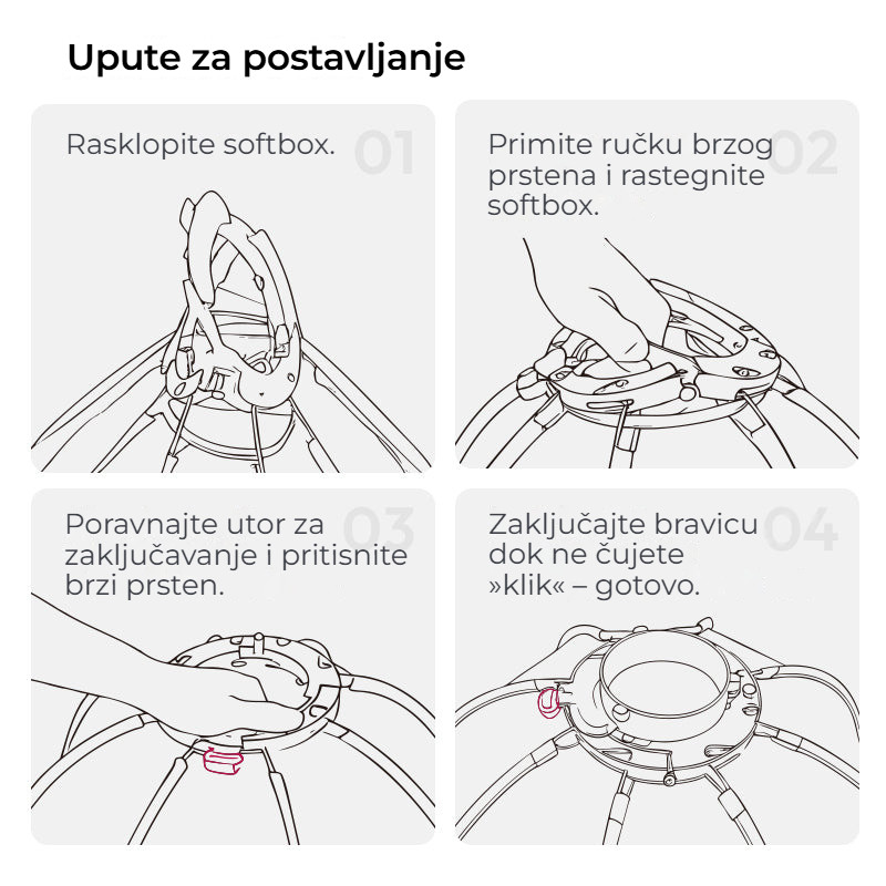 Ulanzi FOLD QS80 softbox 80 cm Bowens – Jak softbox rozložit