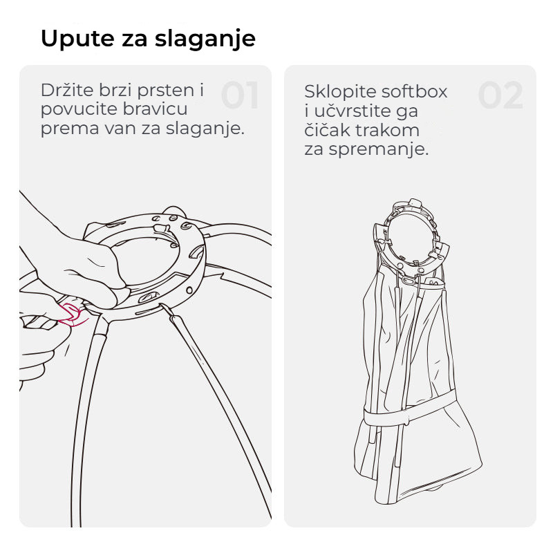 Ulanzi FOLD QS80 softbox 80 cm Bowens – Jak softbox složit