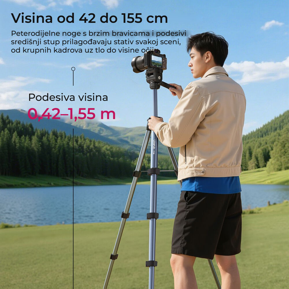 Ulanzi TT39 video stativ – Od 42 do 155 cm