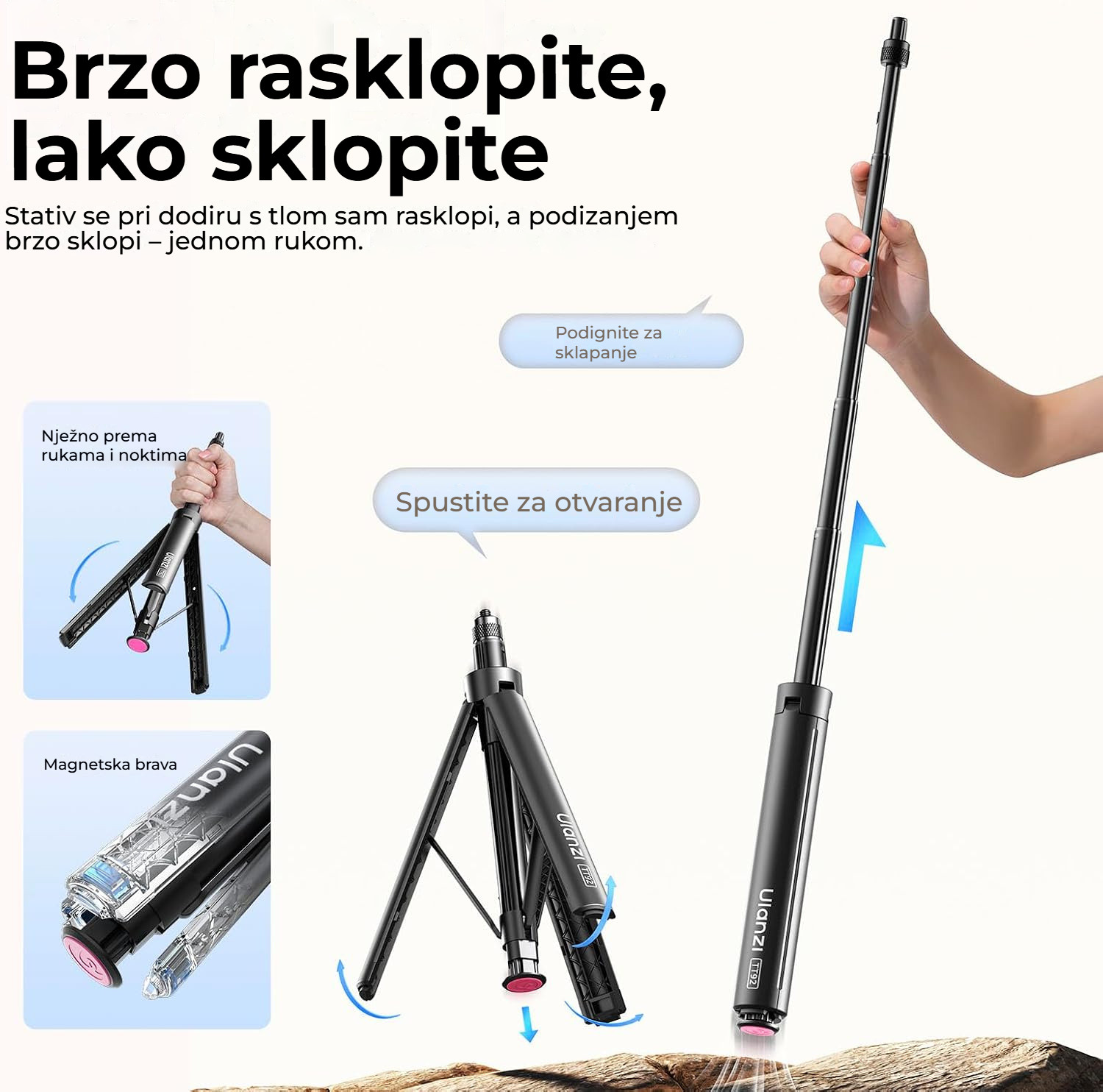 Ulanzi TT92 – Rozložení dotykem země