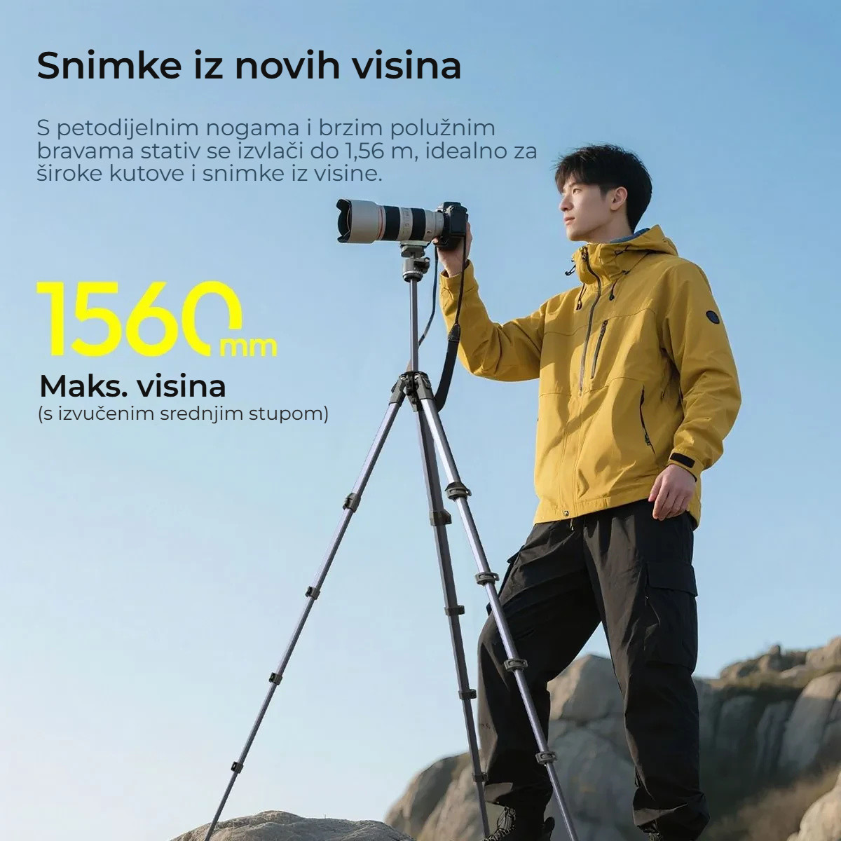 Ulanzi OMBRA II YING cestovní stativ černý – Výška až 156 cm