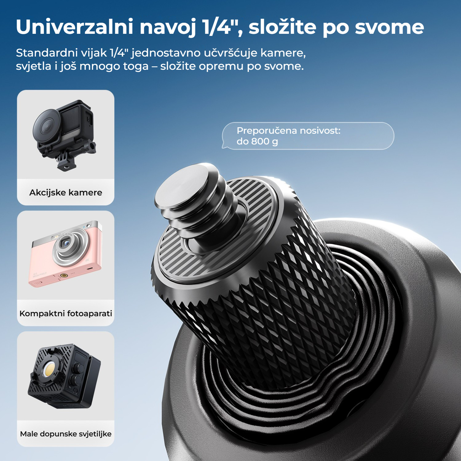 Ulanzi TT91 selfie tyč a stativ – Univerzální závit 1/4″