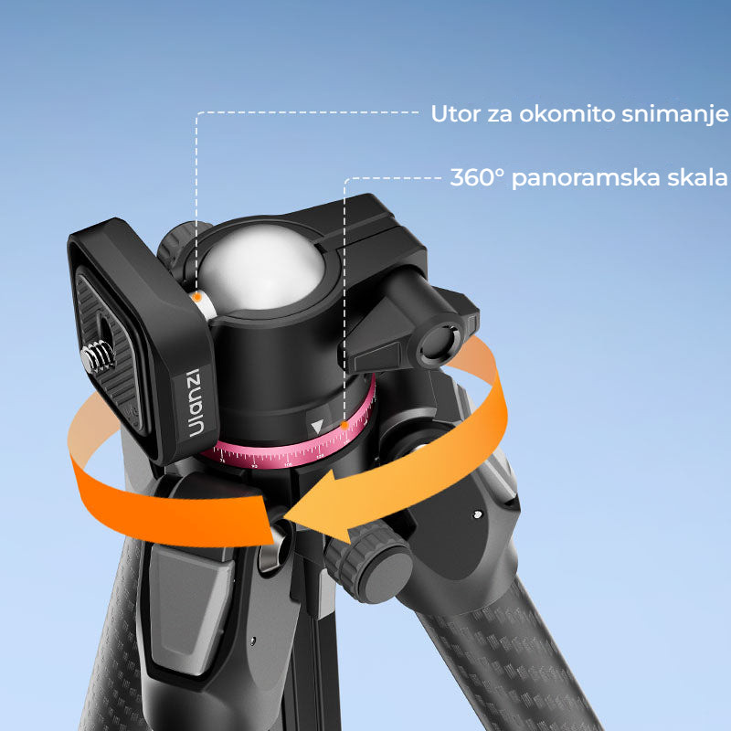 Ulanzi TZ01 Versatile 2-in-1 Carbon Fiber Tripod – 360° kulová hlava