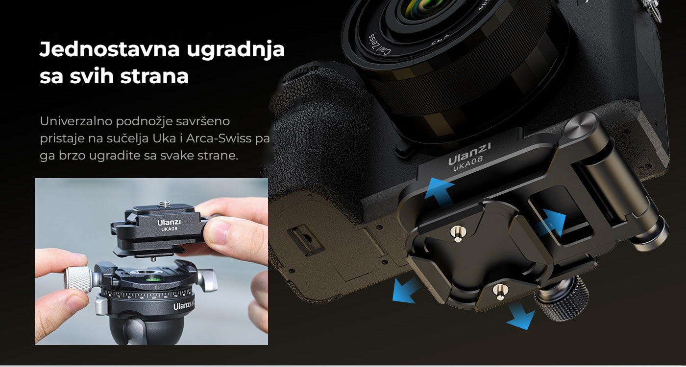 Ulanzi UKA08 Uka Camera Foldable L-Bracket – Snadná montáž ze všech směrů
