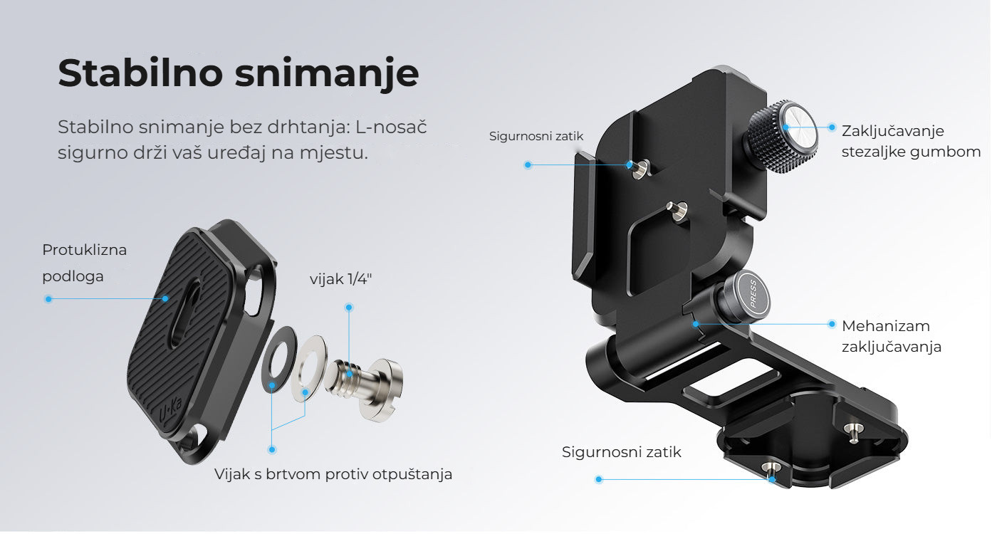 Ulanzi UKA08 Uka Camera Foldable L-Bracket – Stabilní uchycení bez chvění