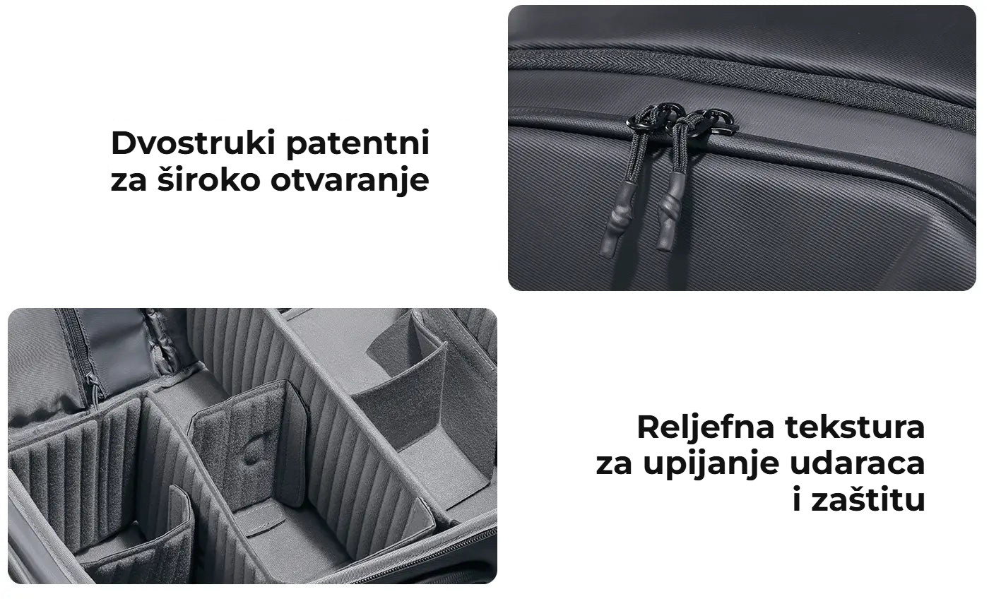 Ulanzi BP10 Hardshell Camera Backpack – Dvojité zipy a odolný povrch