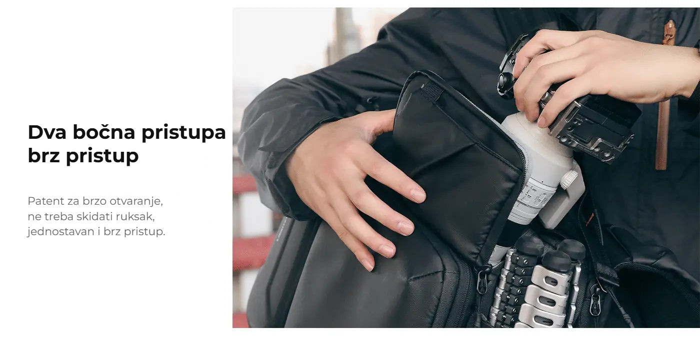 Ulanzi BP10 Hardshell Camera Backpack – Dva boční vstupy pro rychlý přístup