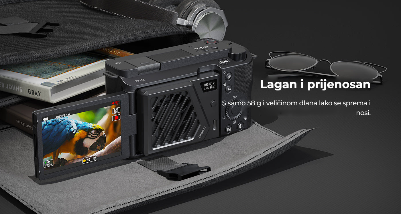 Ulanzi CA25 chladicí ventilátor pro fotoaparáty – Lehký a přenosný