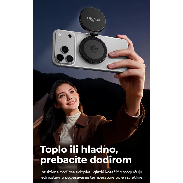 Ulanzi LM21 magnetické světlo, černé – Teplé, nebo studené – přepnete dotykem