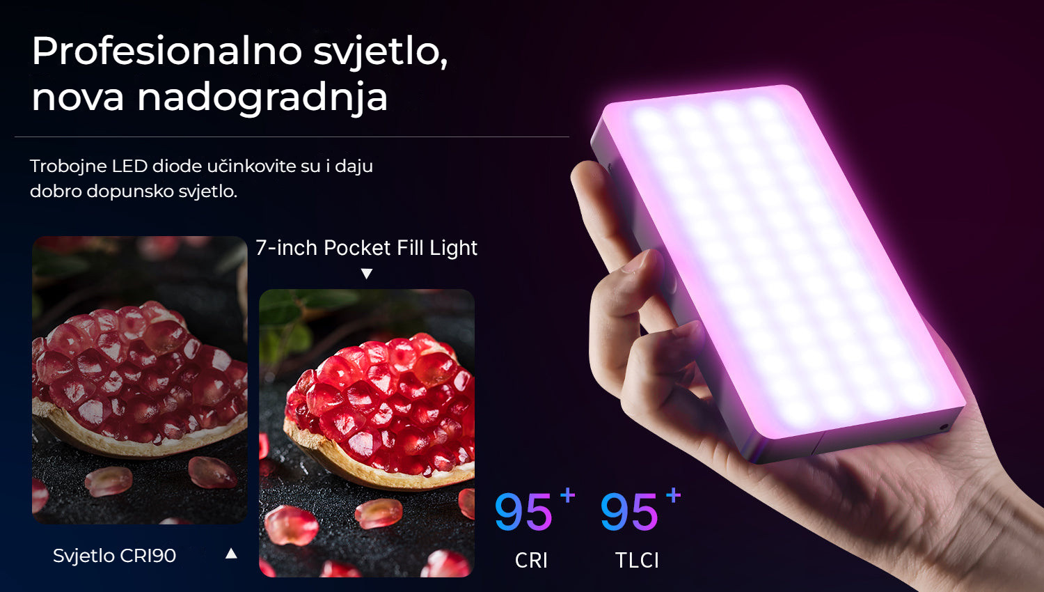 Ulanzi LT002 kapesní světlo RGB – Profesionální přisvětlení s CRI ≥ 95
