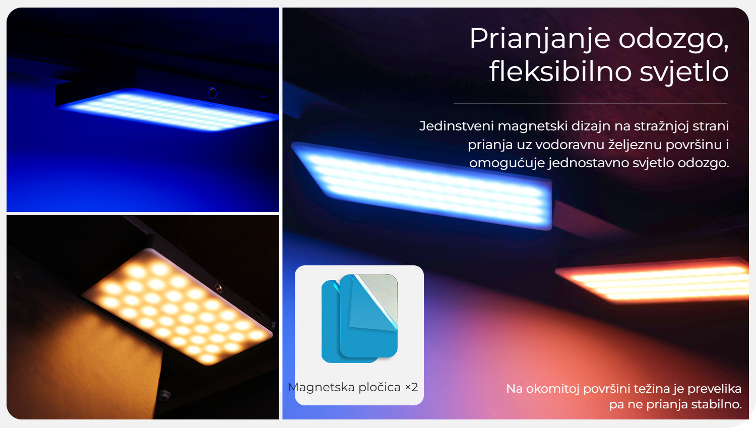 Ulanzi LT002 kapesní světlo RGB – Magnetické uchycení shora