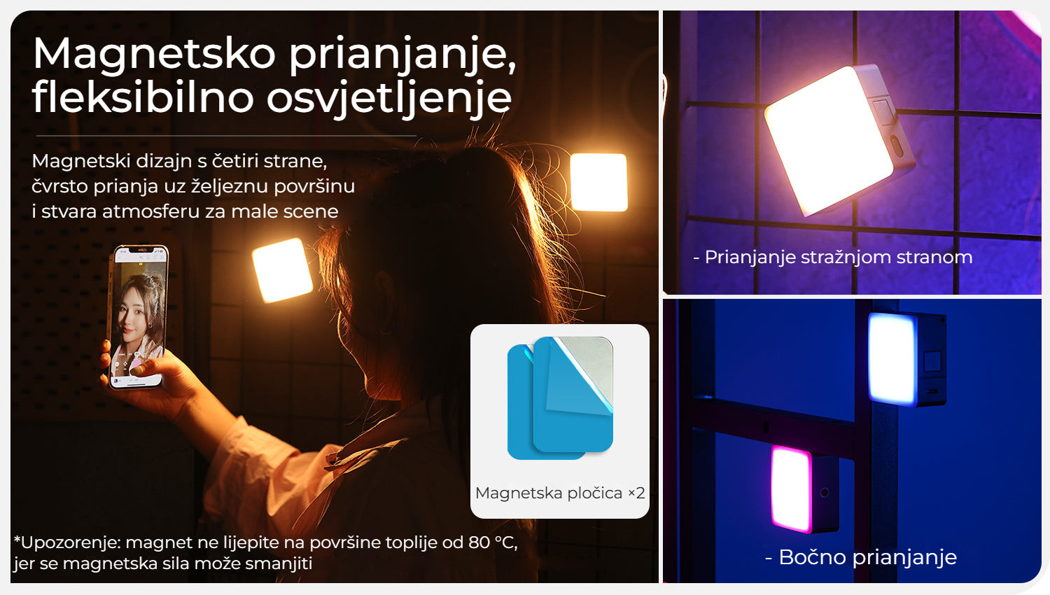 Ulanzi VL49 Pro RGB – Magnetické uchycení