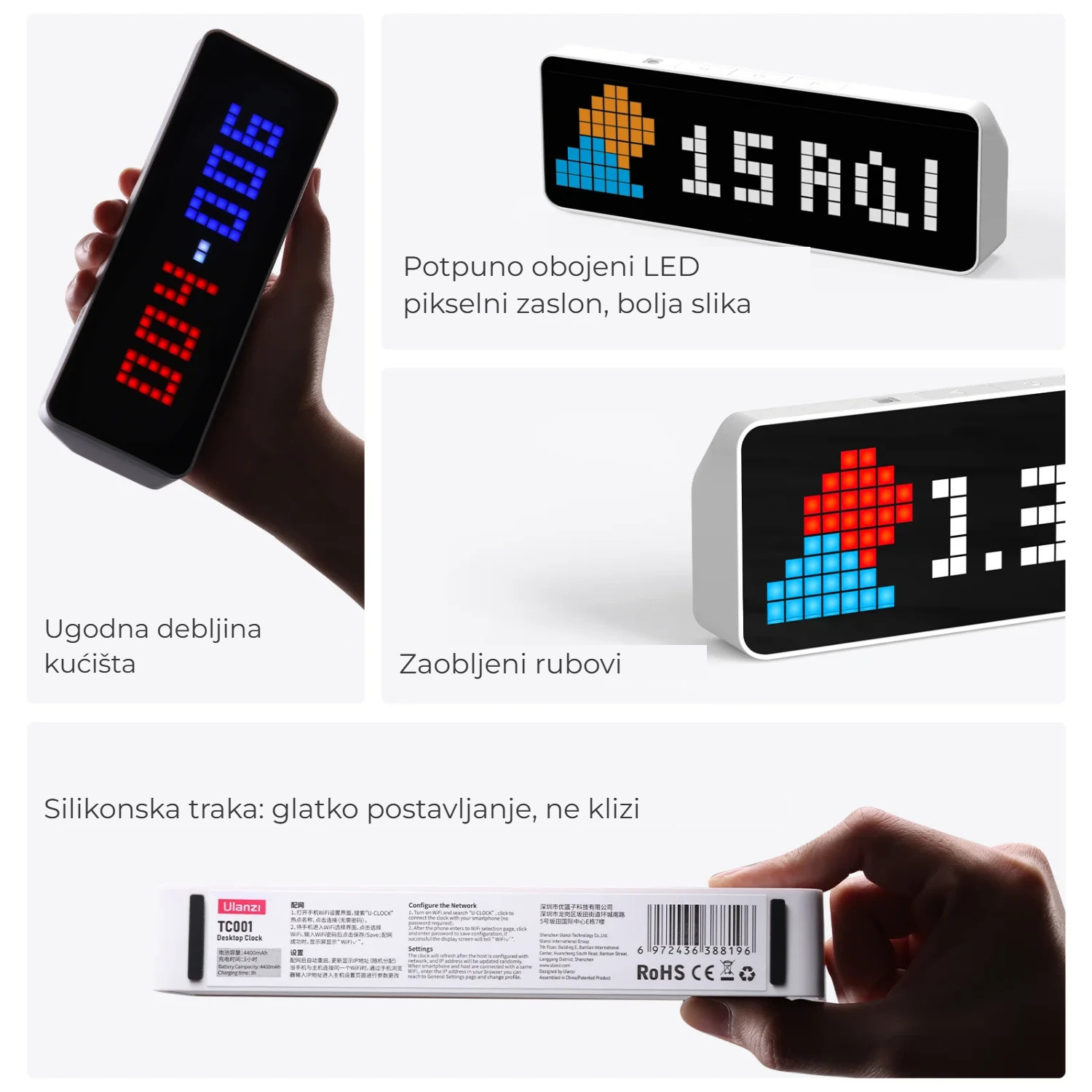 Ulanzi TC001 pixelové hodiny – Pixelová estetika s prémiovým zpracováním